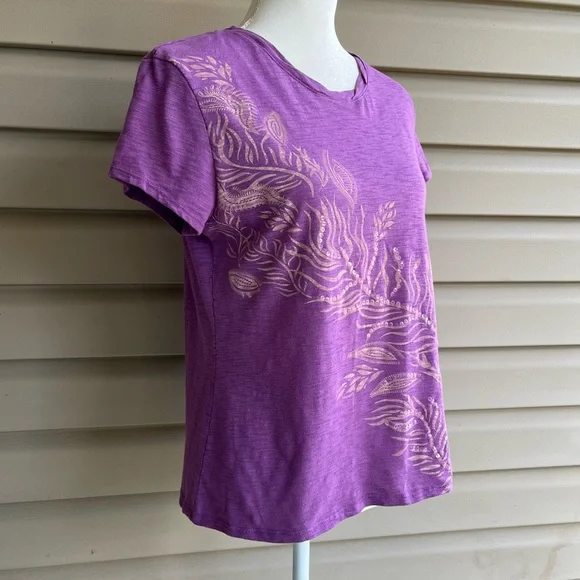 •Bit & Bridle• Feather Design Tee with Sequins - Size Large - Picture 5 of 8